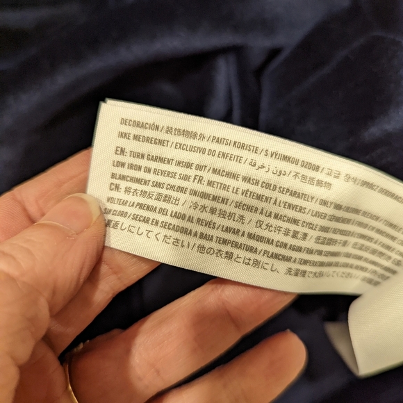 Elegant Navy Velvet Dress Medium Tall - Picture 4 of 6